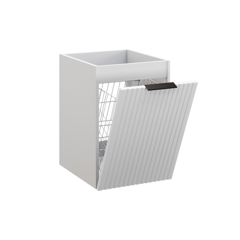 Dulap lateral cu coș de rufe Comad Adel White, MDF, PAL melaminat, alb mat, L.40 cm, ADEL WHITE 81-40-1DK