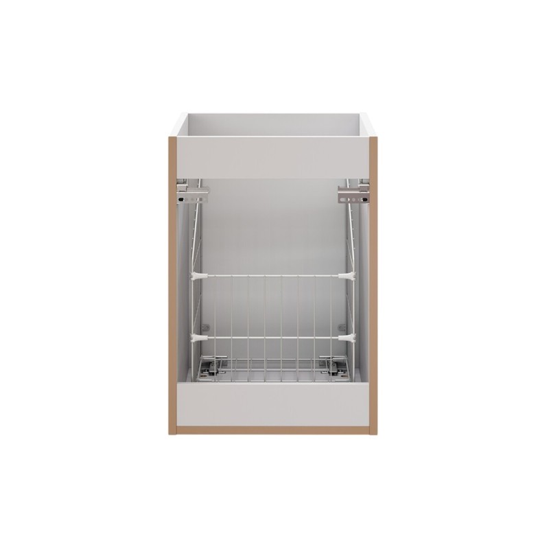 Dulap lateral cu coș de rufe Comad Adel White, MDF, PAL melaminat, alb mat, L.40 cm, ADEL WHITE 81-40-1DK