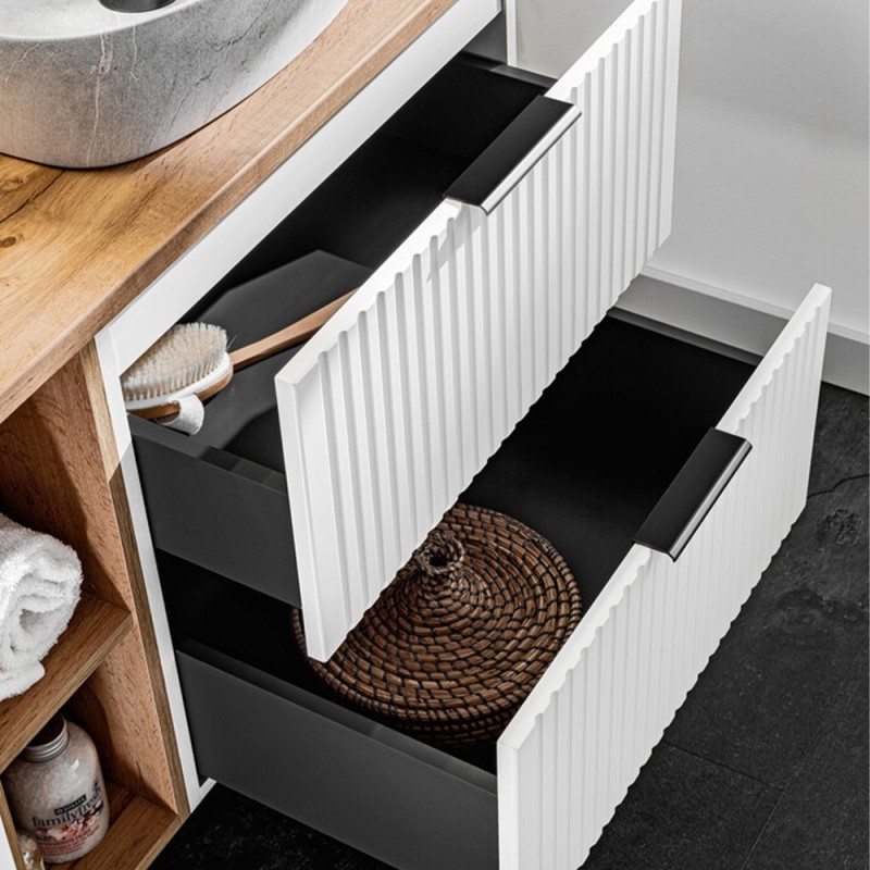 Dulap sub lavoar Comad Adel White, MDF, Pal melaminat, 2 sertare, alb mat, L.60 cm, ADEL WHITE 82-60-B-2S