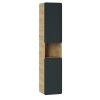 Dulap inalt Aruba Cosmos, MDF, PAL melaminat, stejar artizanal/gri spatial, 2 usi, H.170 cm, ARUBA COSMOS 800 FSC