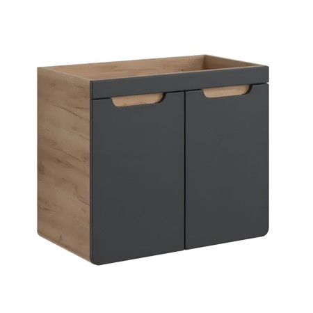 Dulap sub lavoar Aruba Cosmos, MDF, PAL melaminat, stejar artizanal/gri spatial, 2 sertare, L.70 cm, ARUBA COSMOS 8204