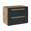Dulap sub lavoar Aruba Cosmos, MDF, PAL melaminat, stejar artizanal/gri spatial, 2 sertare, L.80 cm, ARUBA COSMOS 821- 80CM FSC