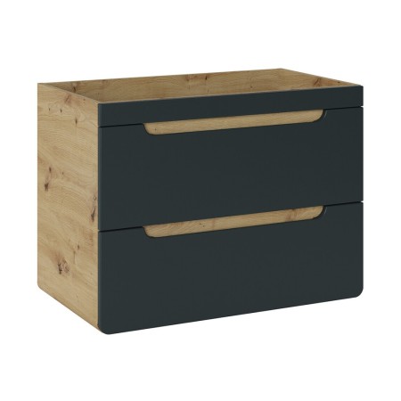 Dulap sub lavoar Aruba Cosmos, MDF, PAL melaminat, stejar artizanal/gri spatial, 2 sertare, L.80 cm, ARUBA COSMOS 821- 80CM FSC