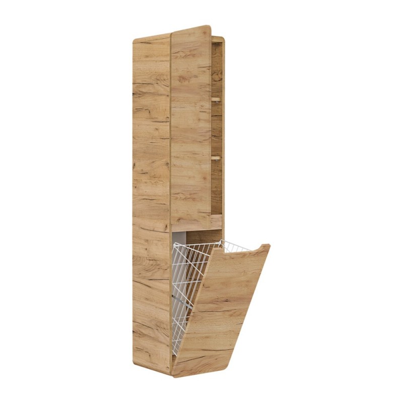 Dulap inalt Aruba Craft, MDF, PAL melaminat, stejar artizanal, 2 usi, H.170 cm, ARUBA CRAFT 804 FSC
