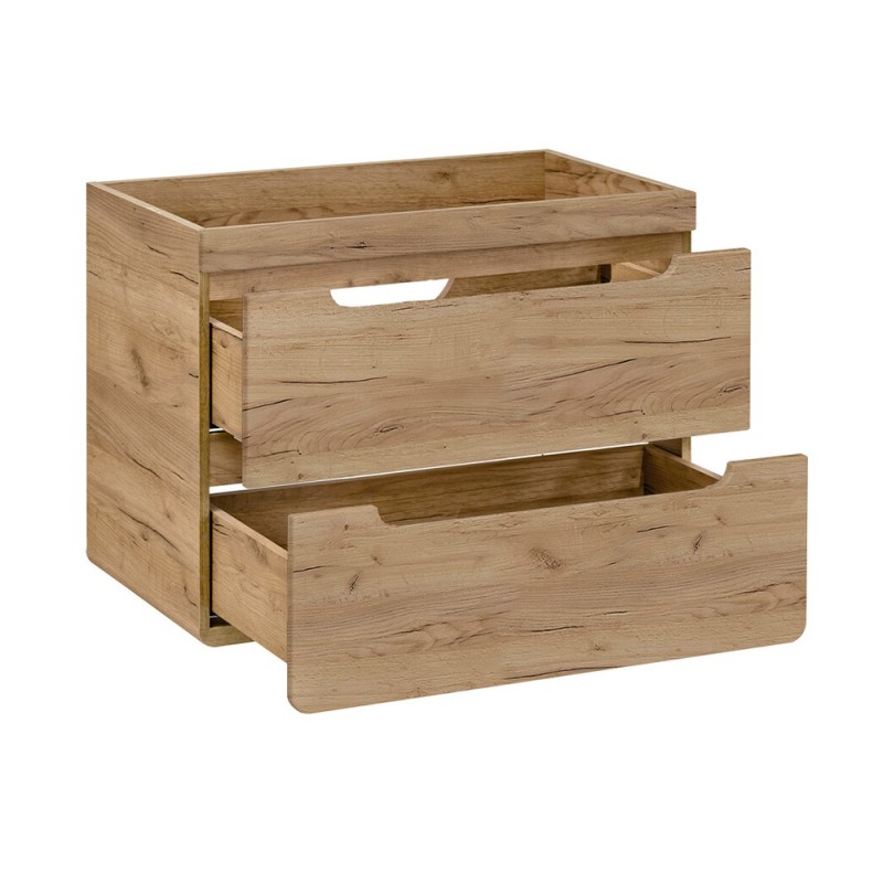 Masca lavoar Aruba Craft, MDF, PAL melaminat, stejar artizanal, 2 sertare, L.80 cm, ARUBA CRAFT 821- 80 CM FSC
