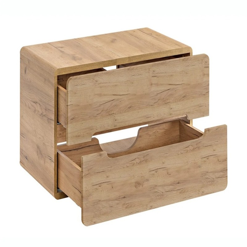 Masca lavoar Aruba Craft, MDF, PAL melaminat, stejar artizanal, 2 sertare, L.60 cm, ARUBA CRAFT 828-UN-60CM FSC
