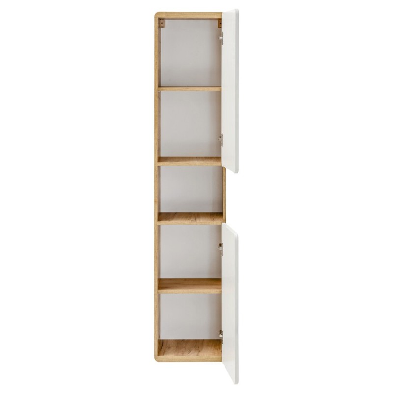 Dulap inalt Aruba White, MDF, PAL melaminat, stejar artizanal/alb lucios, 2 usi, H.170 cm, ARUBA WHITE 800 FSC