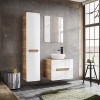 Dulap inalt Aruba White, MDF, PAL melaminat, stejar artizanal/alb lucios, 2 usi, H.170 cm, ARUBA WHITE 804 FSC