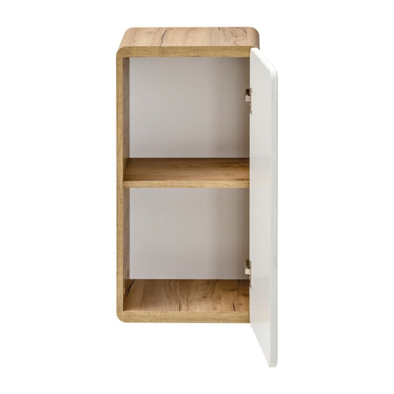 Dulapior baie Aruba White, MDF, PAL melaminat, stejar artizanal/alb lucios, 1 usa, L.35 cm, ARUBA WHITE 810 FSC