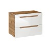 Masca lavoar Aruba White, MDF, PAL melaminat, stejar artizanal/alb lucios, 2 sertare, L.60 cm, ARUBA WHITE 820- 60 CM FSC