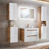 Dulap inalt Aruba White, MDF, PAL melaminat, stejar artizanal/alb lucios, 2 usi, H.170 cm, ARUBA WHITE 805 FSC