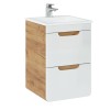 Masca lavoar Aruba White, MDF, PAL melaminat, stejar artizanal/alb lucios, 2 sertare, L.40 cm, ARUBA WHITE 823 -40CM FSC