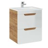 Masca lavoar Aruba White, MDF, PAL melaminat, stejar artizanal/alb lucios, 2 sertare, L.50 cm, ARUBA WHITE 824 -50CM FSC