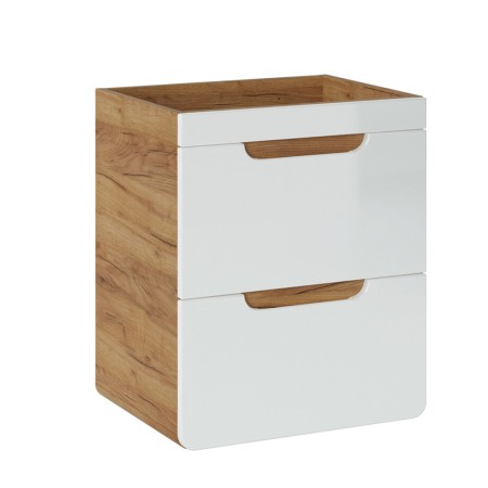 Masca lavoar Aruba White, MDF, PAL melaminat, stejar artizanal/alb lucios, 2 sertare, L.50 cm, ARUBA WHITE 824 -50CM FSC