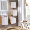Masca lavoar Aruba White, MDF, PAL melaminat, stejar artizanal/alb lucios, 1 usa, L.40 cm, ARUBA WHITE 826 FSC