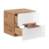 Masca lavoar Aruba White, MDF, PAL melaminat, stejar artizanal/alb lucios, 2 sertare, L.60 cm, ARUBA WHITE 828-UN-60CM FSC
