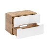 Masca lavoar Aruba White, MDF, PAL melaminat, stejar artizanal/alb lucios, 2 sertare, L.80 cm, ARUBA WHITE 829-UN-80CM FSC