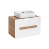 Masca lavoar Aruba White, MDF, PAL melaminat, stejar artizanal/alb lucios, 2 sertare, L.80 cm, ARUBA WHITE 829-UN-80CM FSC