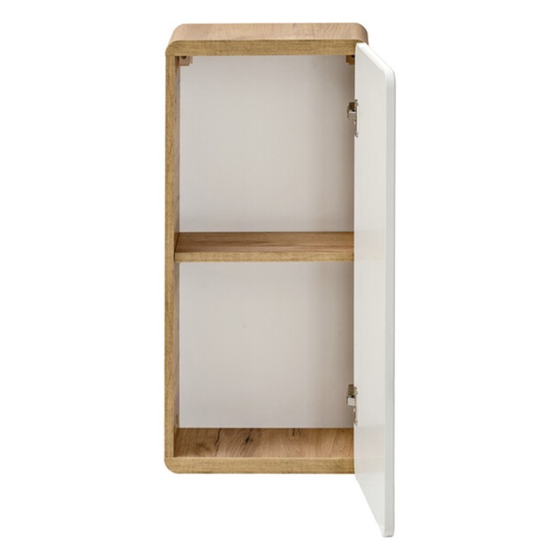 Dulapior baie Aruba White, MDF, PAL melaminat, stejar artizanal/alb lucios, 1 usa, L.35 cm, ARUBA WHITE 830 FSC