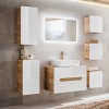 Dulapior baie Aruba White, MDF, PAL melaminat, stejar artizanal/alb lucios, 1 usa, L.35 cm, ARUBA WHITE 810 FSC