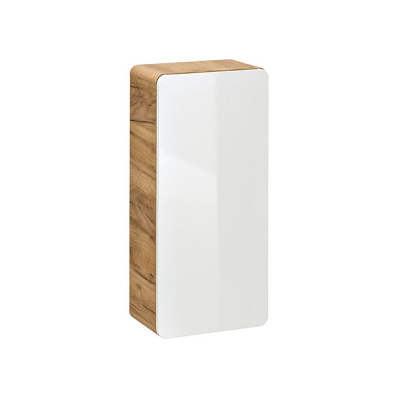 Dulapior baie Aruba White, MDF, PAL melaminat, stejar artizanal/alb lucios, 1 usa, L.35 cm, ARUBA WHITE 830 FSC