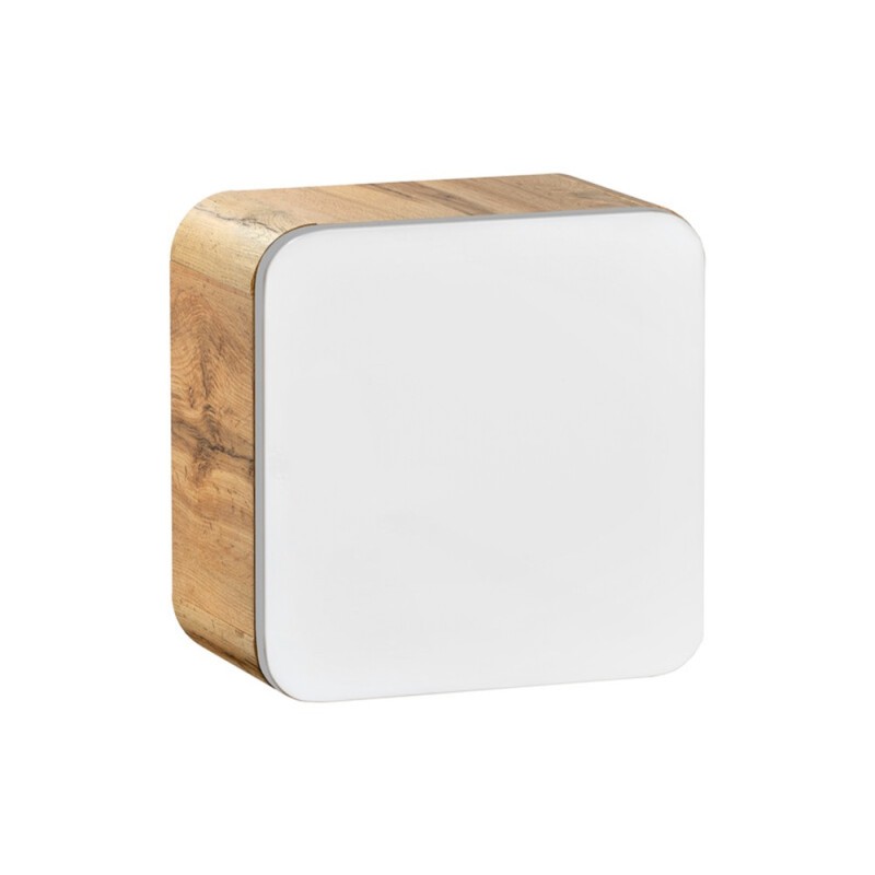 Dulapior baie Aruba White Qubix, MDF, PAL melaminat, stejar artizanal/alb lucios, 1 usa, 35 cm x 35 cm, ARUBA WHITE 831 FSC