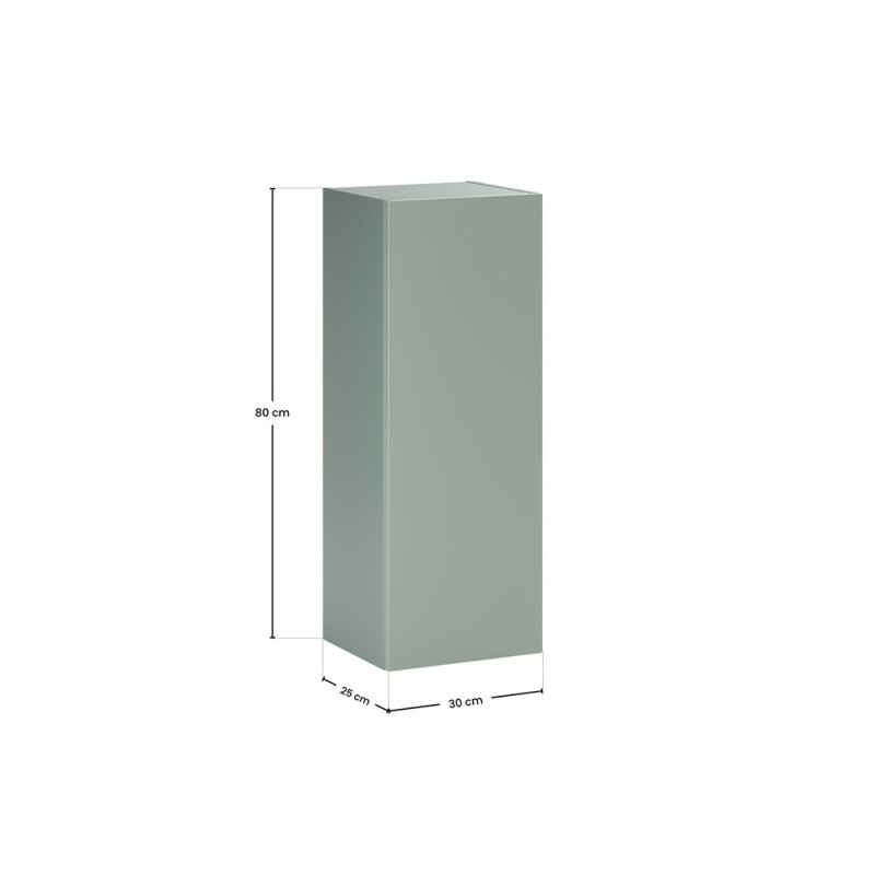 Semicoloana Aster Green, MDF, PAL melaminat, verde mat, 1 usa, H.80 cm, ASTER GREEN 80-30-1D