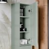 Semicoloana Aster Green, MDF, PAL melaminat, verde mat, 1 usa, H.80 cm, ASTER GREEN 80-30-1D