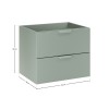 Dulap lavoar Aster Green, MDF, PAL melaminat, verde mat, 2 sertare, L.60 cm, ASTER GREEN 82-60-46-2S