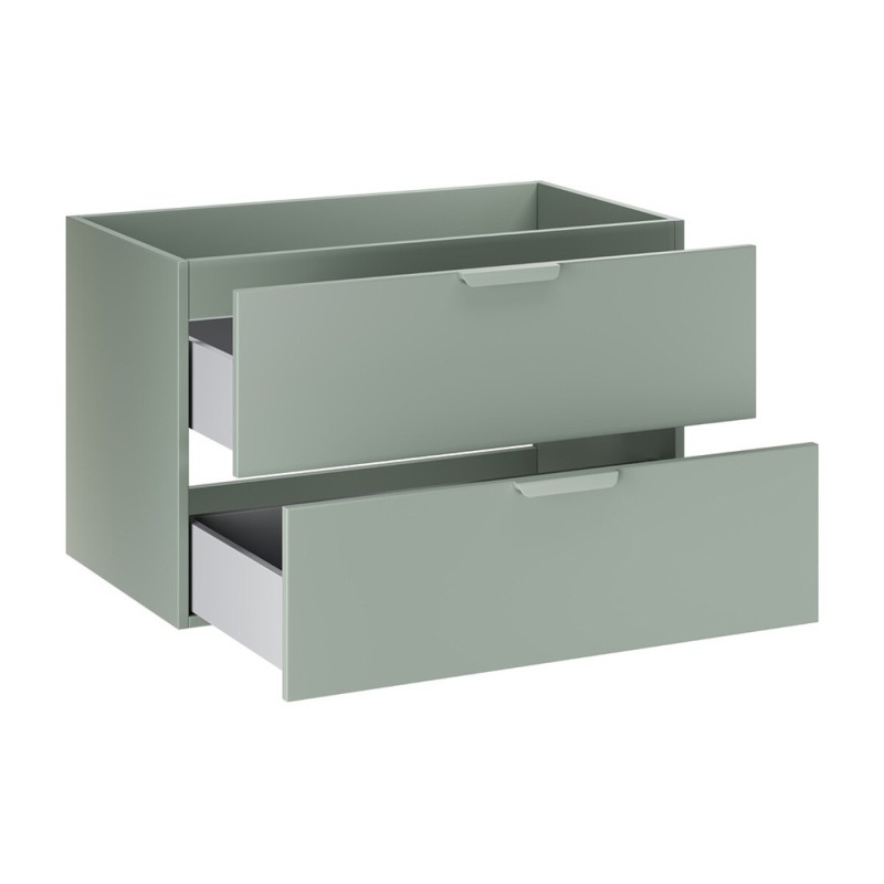 Dulap lavoar Aster Green, MDF, PAL melaminat, verde mat, 2 sertare, L.80 cm, ASTER GREEN 82-80-46-2S