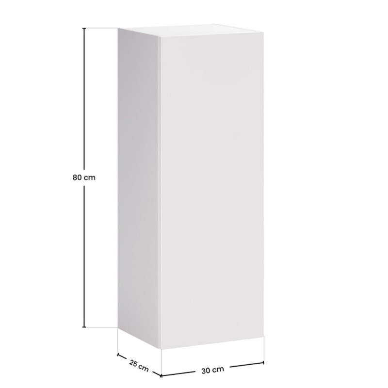 Semicoloana Aster White, PAL melaminat, alb mat, 1 usa, H.80 cm, ASTER WHITE 80-30-1D