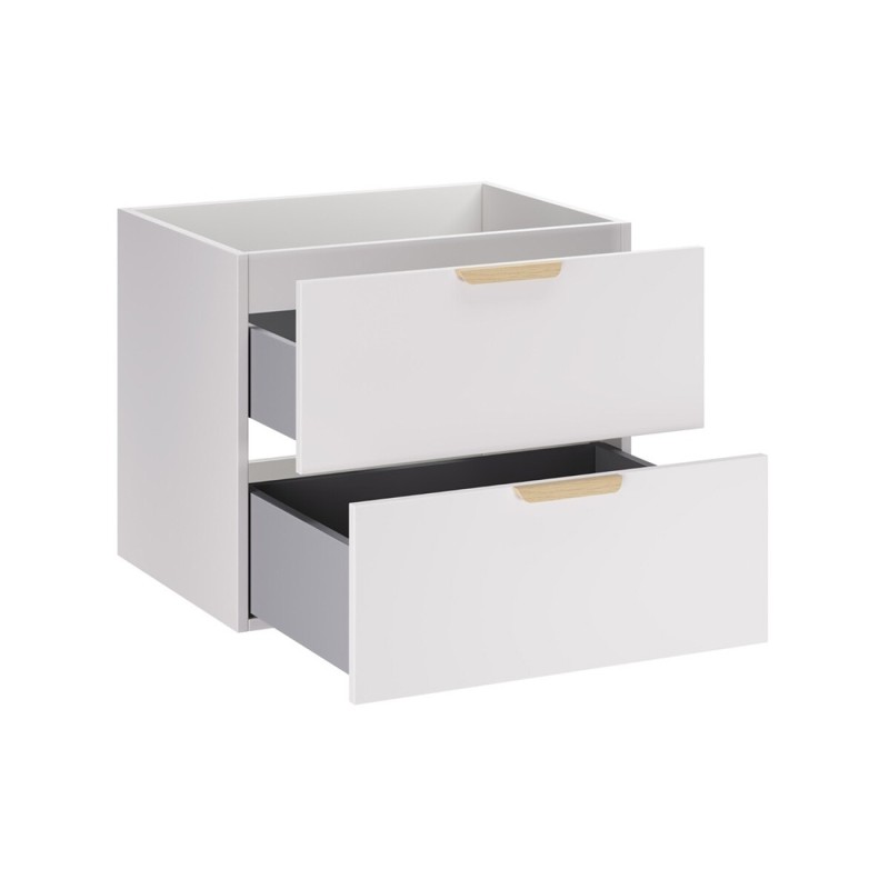 Dulap lavoar Aster White, MDF, PAL melaminat, alb mat, 2 sertare, L.60 cm, ASTER WHITE 82-60-46-2S