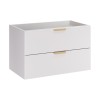 Dulap lavoar Aster White, MDF, PAL melaminat, alb mat, 2 sertare, L.80 cm, ASTER WHITE 82-80-46-2S
