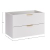 Dulap lavoar Aster White, MDF, PAL melaminat, alb mat, 2 sertare, L.80 cm, ASTER WHITE 82-80-46-2S