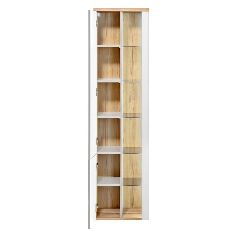Dulap inalt Bahama White, MDF, PAL melaminat, alb/stejar wotan, H.170 cm, BAHAMA WHITE 800 FSC
