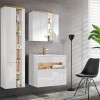 Dulap cu oglinda Bahama White, MDF, PAL melaminat, alb/stejar wotan, 2 usi, L.80 cm, BAHAMA WHITE 841 FSC