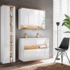 Dulap lavoar Bahama White, MDF, PAL melaminat, alb/stejar wotan, 1 sertar, L.120 cm, BAHAMA WHITE 854 FSC