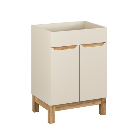 Dulap lavoar Bali Cashmere, MDF, PAL melaminat, cashmir mat/stejar wotan, 2 usi, L.60 cm, BALI CASHMERE 82-60-46-2D