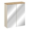 Dulap cu oglinda Bali Cashmere, MDF, PAL melaminat, cashmir mat/stejar wotan, 2 usi, L.60 cm, BALI CASHMERE 84-60-2D