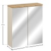 Dulap cu oglinda Bali Cashmere, MDF, PAL melaminat, cashmir mat/stejar wotan, 2 usi, L.60 cm, BALI CASHMERE 84-60-2D