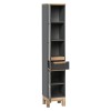Dulap inalt Bali Grafit, MDF, PAL melaminat, gri, 2 usi, 1 sertar, H.187 cm, BALI GRAFIT 800 FSC