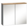 Dulap cu oglinda Bali Grafit, MDF, PAL melaminat, gri, 2 usi, L.60 cm, BALI GRAFIT 840 FSC