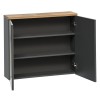 Dulap cu oglinda Bali Grafit, MDF, PAL melaminat, gri, 2 usi, L.80 cm