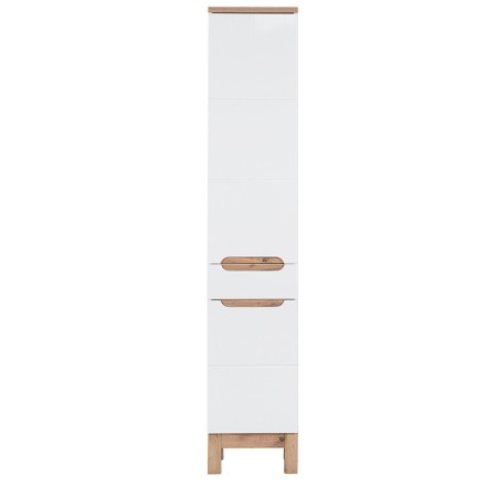 Dulap inalt Bali White, MDF, PAL melaminat, alb, 2 usi, 1 sertar, H.187 cm, BALI WHITE 800 FSC