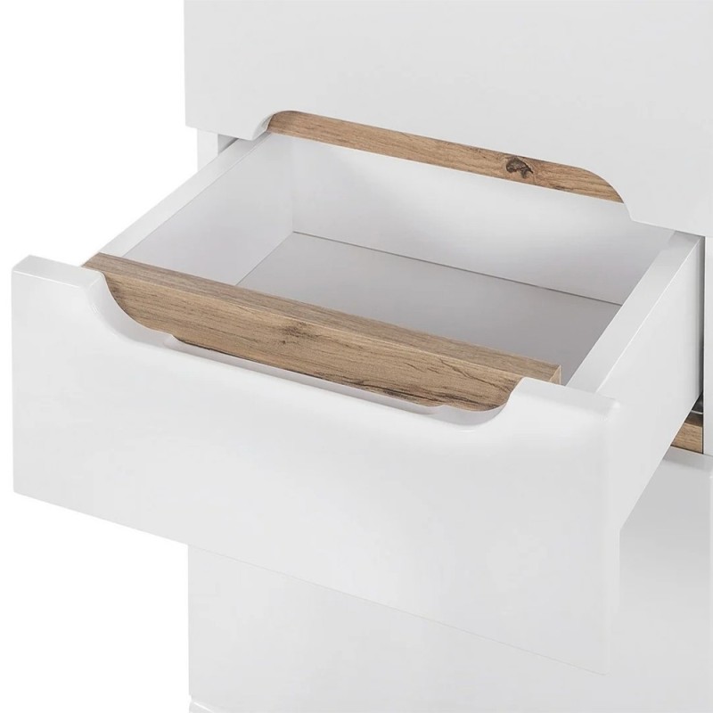 Dulap inalt Bali White, MDF, PAL melaminat, alb, 2 usi, 1 sertar, H.187 cm, BALI WHITE 800 FSC