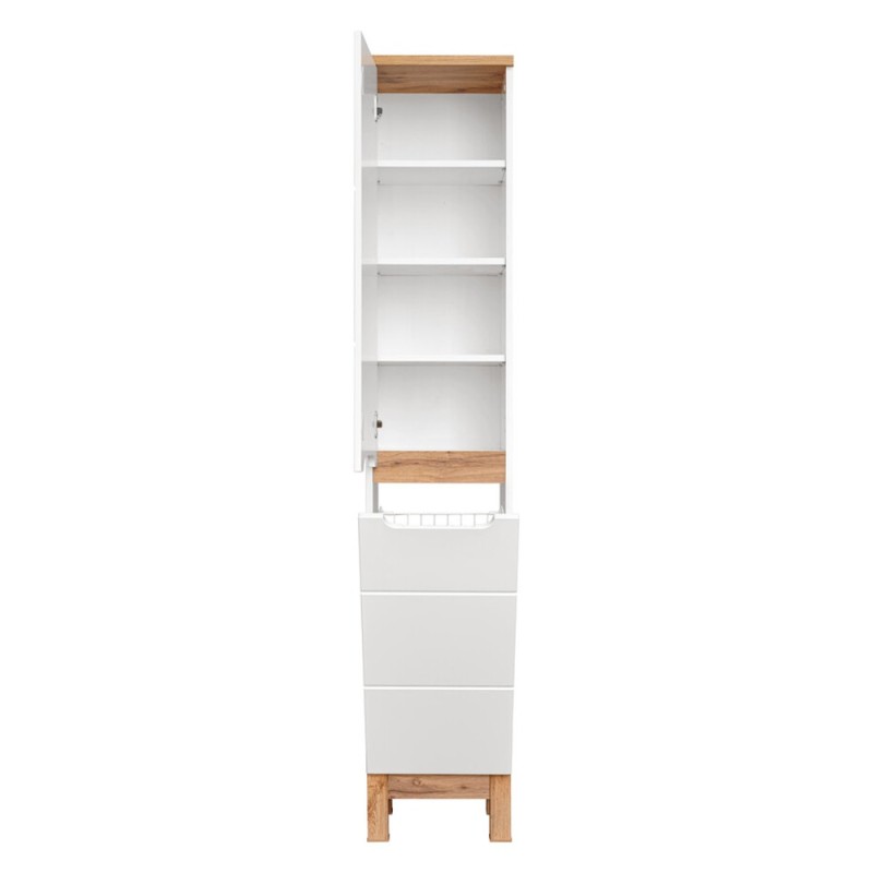 Dulap inalt Bali White, MDF, PAL melaminat, alb, 2 usi, H.187 cm, BALI WHITE 804 FSC