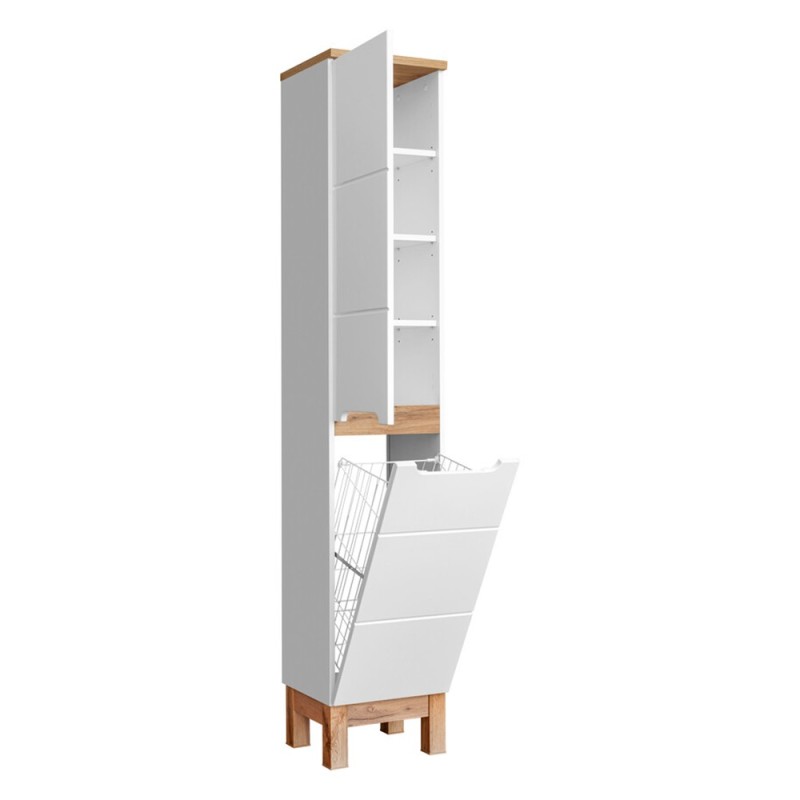 Dulap inalt Bali White, MDF, PAL melaminat, alb, 2 usi, H.187 cm, BALI WHITE 804 FSC