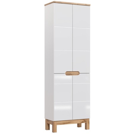 Dulap inalt Bali White, MDF, PAL melaminat, alb, 4 usi, H.187 cm, BALI WHITE 805 FSC