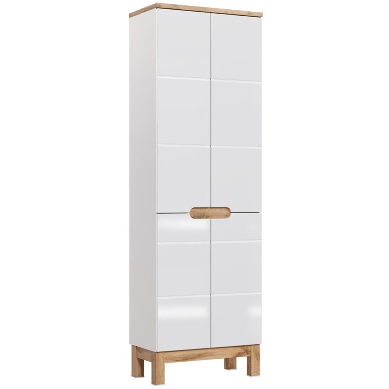 Dulap inalt Bali White, MDF, PAL melaminat, alb, 4 usi, H.187 cm, BALI WHITE 805 FSC