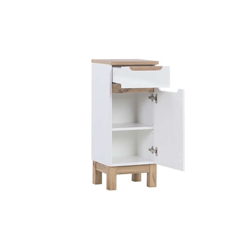 Dulap lateral Bali White, MDF, PAL melaminat, alb, 1 usa, 1 sertar, L.35 cm, BALI WHITE 810 FSC